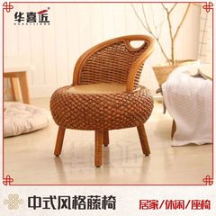 XS024实木框升级款架真藤编织椅水仙藤编织靠背玛瑙藤编织手工椅