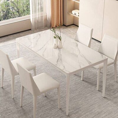 北欧餐桌家用小户型轻奢现代简约多功能饭桌长方形客厅餐桌椅组合