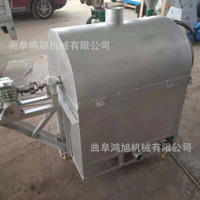 不锈钢花生滚筒炒锅100型辣椒烘干机鸿旭电加热山货炒货机