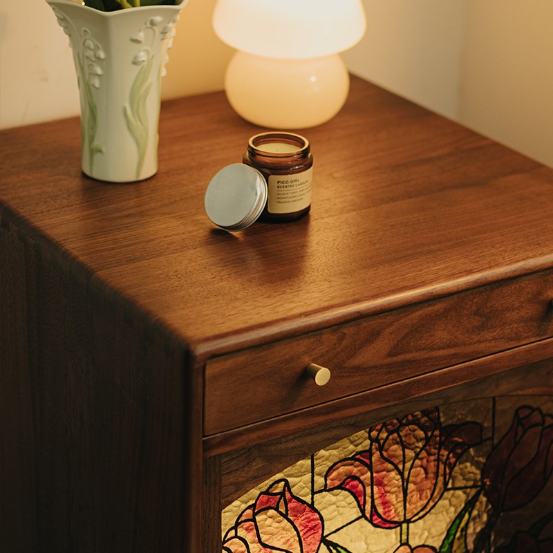 物应扫地机器人柜石头云鲸科沃斯追觅收纳M柜黑胡桃木边柜实木柜