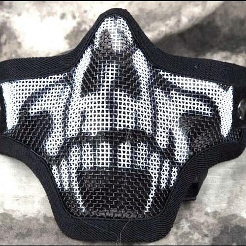 CM01酋长防护游戏装备半脸钢丝网面具野战面罩骷髅护齿防护面具