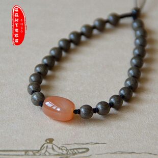 原创手工阴沉木金丝楠把玩件绳子手把绳手把件挂绳高档文玩把件绳