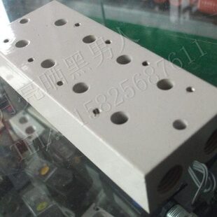 电磁阀底座3V210系列 7联 汇流板 阀座 200M型 3V210-7F.