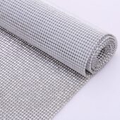 水钻银底diamond net铝网水钻银色排钻网钻热熔背胶crystal net