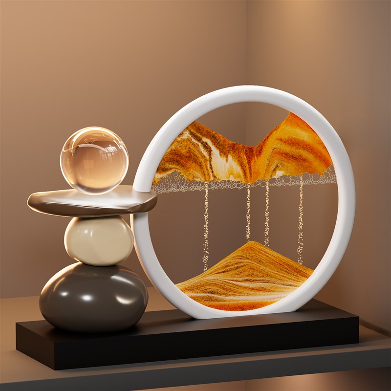 时来运转流沙画 画摆件客厅玄关电视柜酒柜装饰品轻奢高档Z招财办