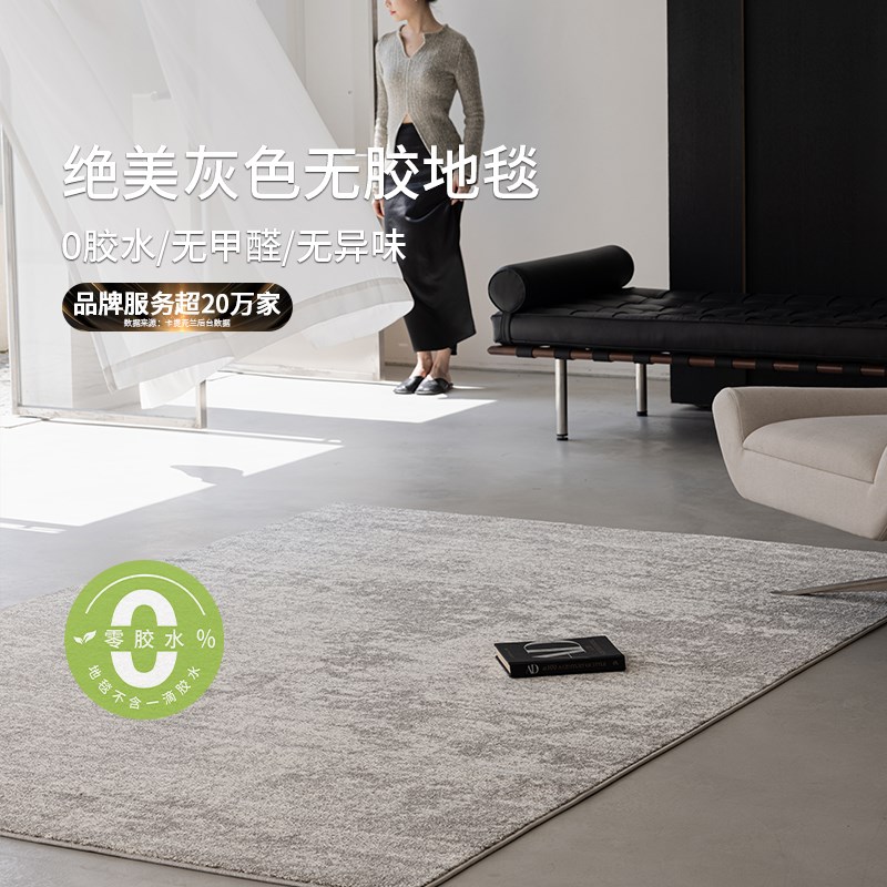 无胶防水客厅地毯意式轻奢风沙发茶几垫现代简约高级卧V室2025新