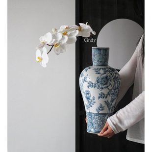 贵 Cindy美学东方巴黎新中式 福 花开 插冬青陶瓷花瓶 青花瓷
