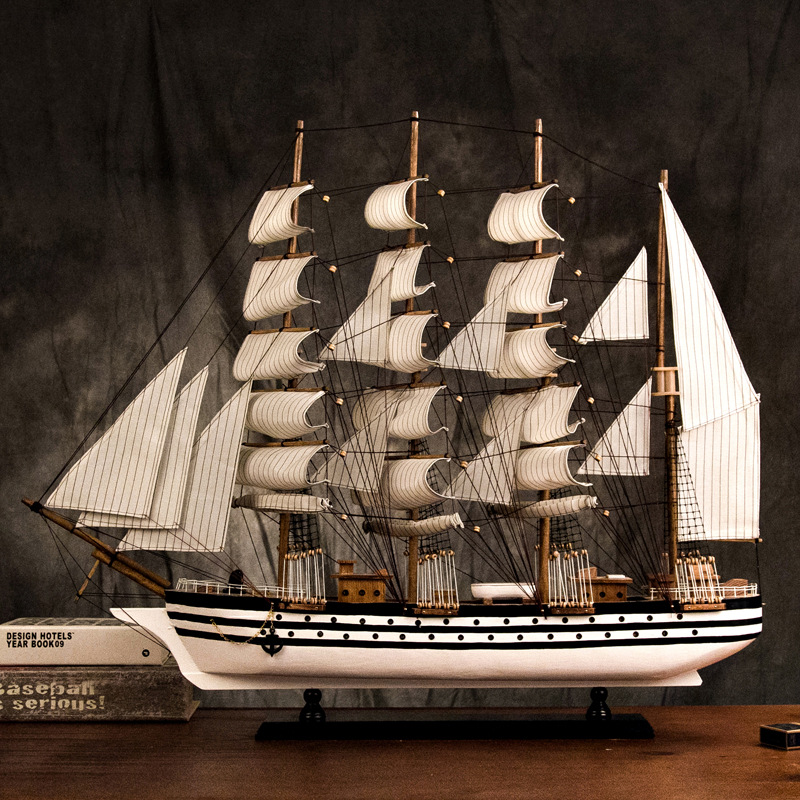 一米帆船模型gf摆件装饰品满载而归一帆风顺样品房酒店特色大号新