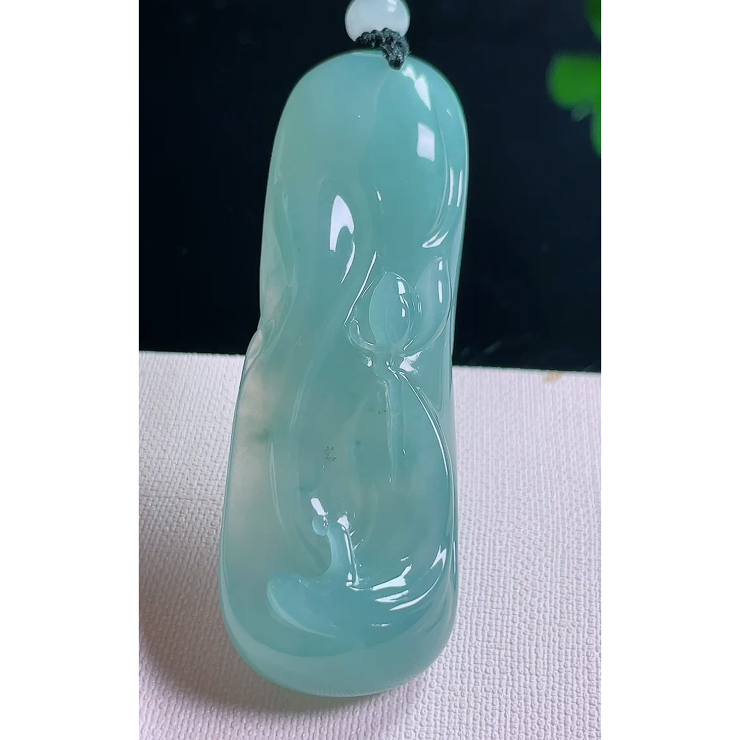 缅甸天然A货玉石翡翠 老坑冰种 手工精雕 晴悟道吊坠