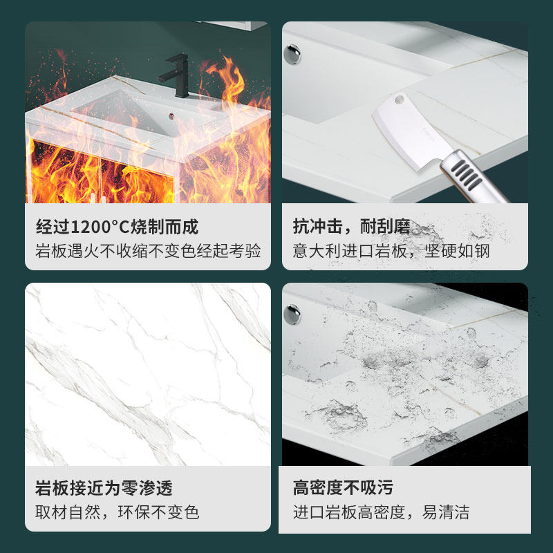 MOKELUO半嵌入式台中盆岩板台面一体陶瓷洗脸洗手盆洗漱单盆定制