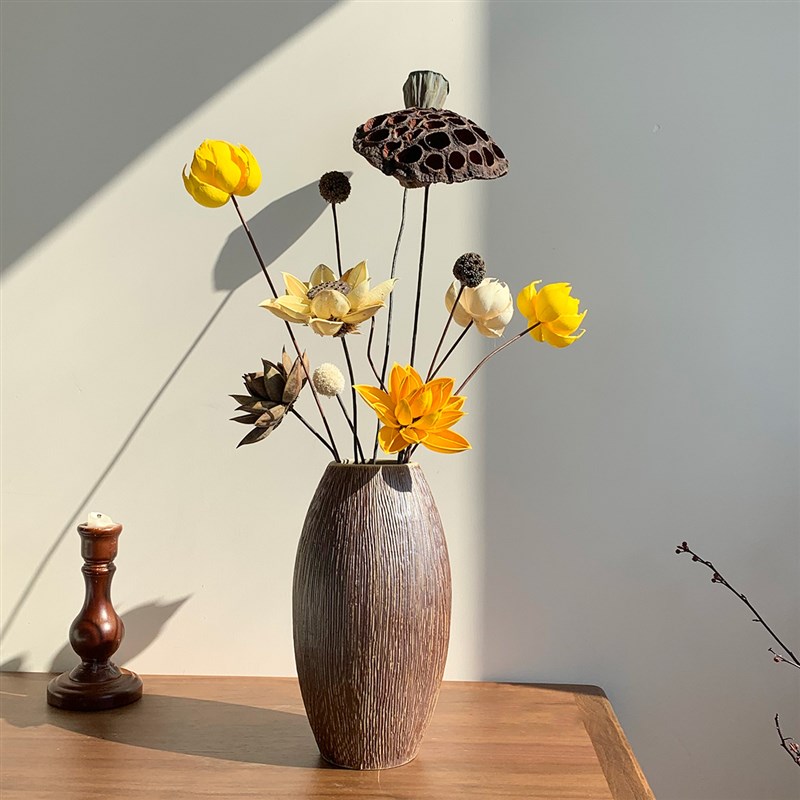 莲蓬干花花束客厅摆设高级感真花风干天然高端侘寂风荷花装饰摆件