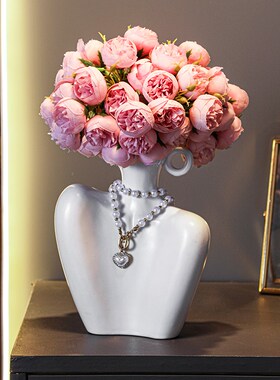 轻奢电视酒柜玄关装饰品现代家居客厅高档小摆件艺术花瓶插花花器