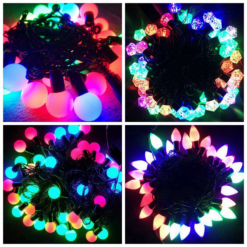 led小彩灯闪灯串灯大圆球圣诞节装饰灯少女卧室布置浪漫钻石彩灯