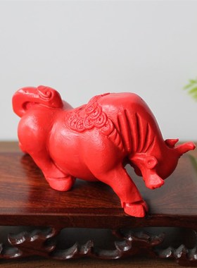 小号朱砂桌面小摆件生肖牛属相牛气冲天电脑桌装饰办公室牛本命年