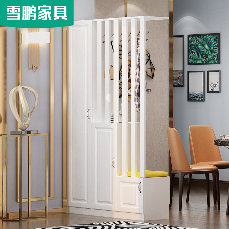 北欧轻奢客厅进门玄关屏风隔断z现代简约双面门厅柜鞋柜镂空衣帽
