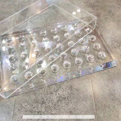 新款带盖子隐形眼镜美瞳展示盒眼镜店美瞳摆放盒透明展示架道具