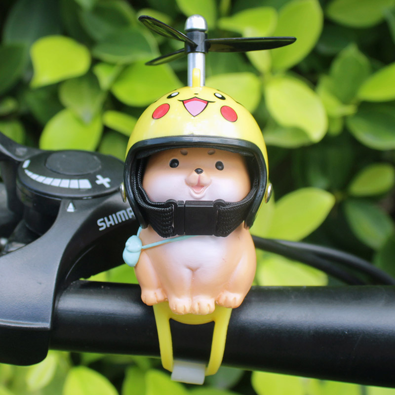 可爱小狗电动车装饰摆件卡通动z物平衡电瓶自行头盔送同学生日礼