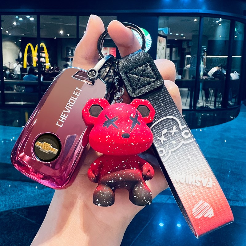 雪佛兰迈锐宝钥匙套赛欧3车包折叠创酷I科沃兹壳科鲁兹挂扣男女链