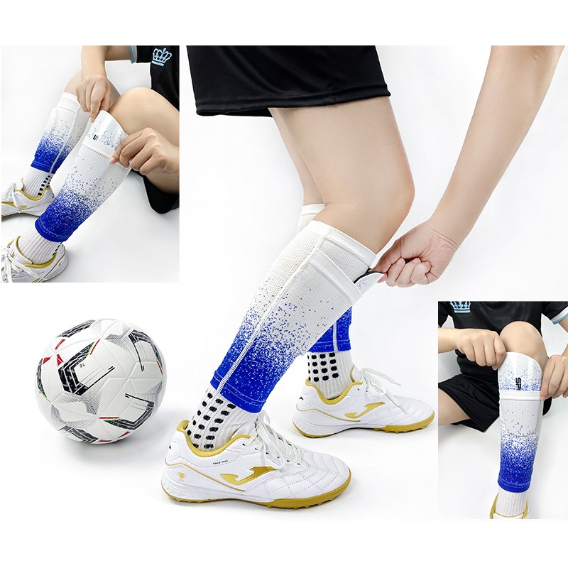 足球护腿板袜套插板护小腿固定套专业护具成人儿童护胫长筒防滑款