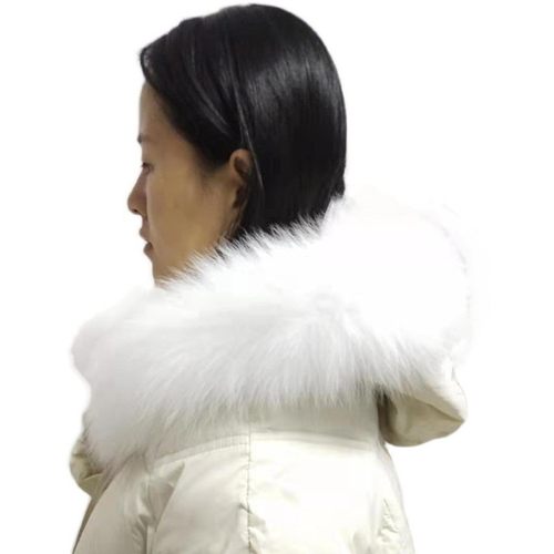 真皮草狐狸毛白色毛领子秋冬季羽绒服棉服大衣男女通用单买貉子毛