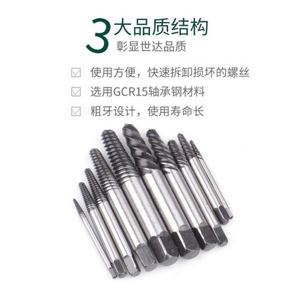 手动细牙粗牙取出器丝攻丝锥夹头取断螺丝套装反牙09704