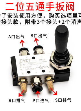 二位五通气动手动TG2521B-08手扳气缸气控控制