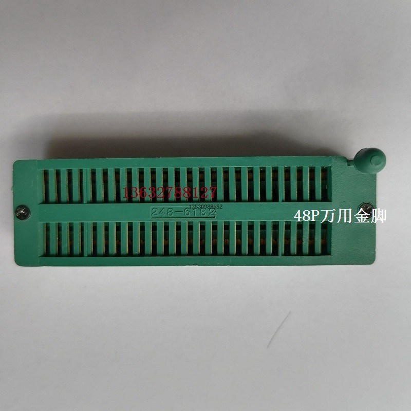 2.54mm间距48P 锁紧IC座测试座 锁紧双列座 248-6182 万能型 镀金
