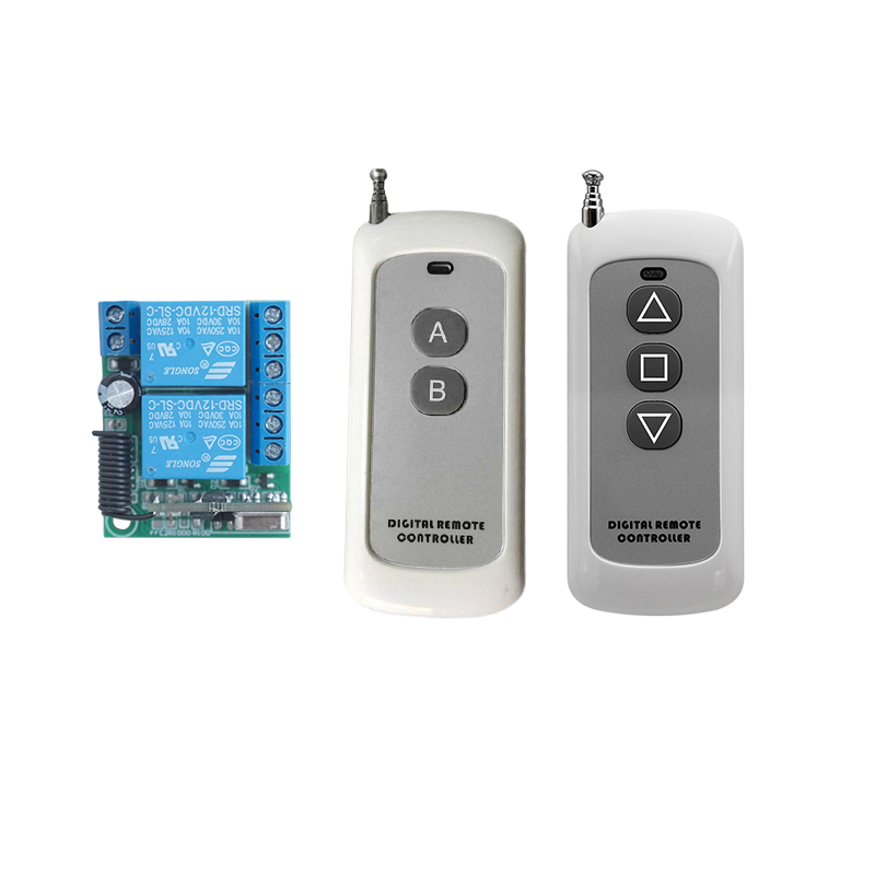 2路无线遥控开关5V12V24V远距离灯具电机电推杆电磁阀电梯干接点