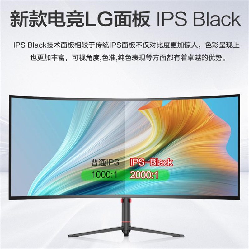 34英寸4K 165HZ曲面带鱼IPS电竞游戏21:9台式电脑液晶显示器LG屏