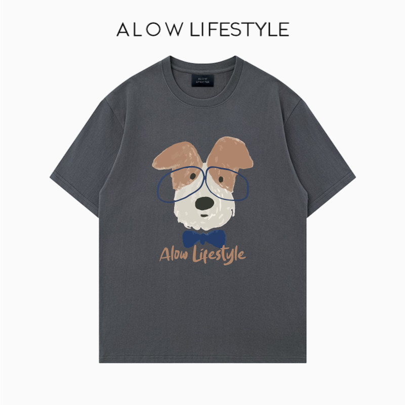 【正品】ALOW LIFESTYLE生活系列 女装手绘卡通 宽松纯棉短袖t恤