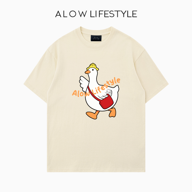 【正品】ALOW LIFESTYLE生活系列 女装手绘卡通 宽松纯棉短袖t恤