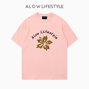 【正品】ALOW LIFESTYLE生活系列 女装手绘卡通 宽松纯棉短袖t恤