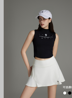 TSIO运动黑白色上衣背心瑜伽短裙套装户外高尔夫薄款显瘦