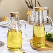 北欧风格 高硼硅玻璃油壶厨房带刻度调味瓶酱油瓶醋瓶防漏控油瓶子