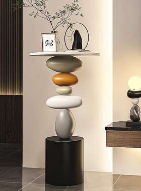 时来运转落地摆件艺术高档u客厅大型轻奢创意电视柜旁边家居装饰
