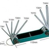 折叠型星孔扳手组 021L 梅花内六角扳手8支组 8PK 台湾宝工