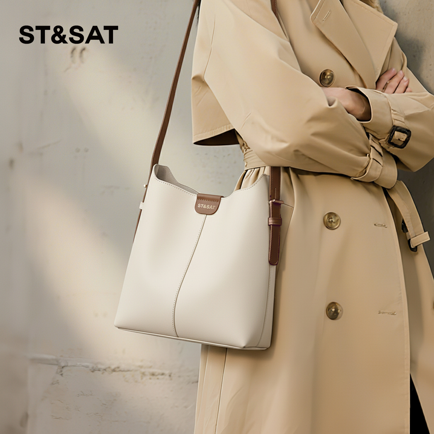 星期六包包女2025新款秋冬水桶包大容量单肩斜挎包百搭通勤手提包