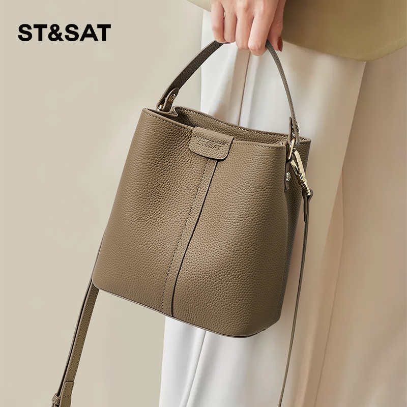 星期六水桶包女真皮通勤手提包