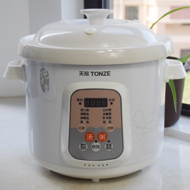 天际2L/3L/4L/5升白瓷家用全自动F电炖锅陶瓷慢炖BB煲汤煮粥甜补