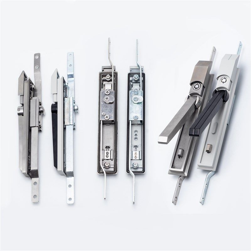 天地连杆锁MS830-1仿威图机柜锁电箱门锁一字三角弹子锁芯不锈钢