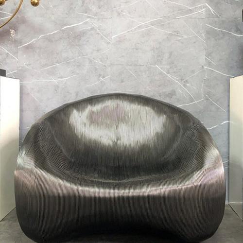 现代极简线凳不锈钢金属摆件装饰家居酒店铺展示厅样板房雕塑定制