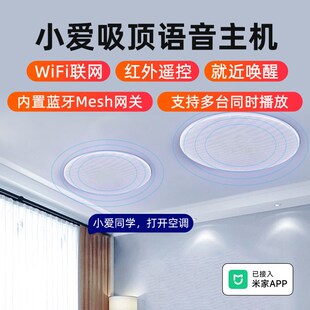 小爱同学智能吸顶音箱喇叭声控WIFI蓝牙音响有源定制智能家居系统