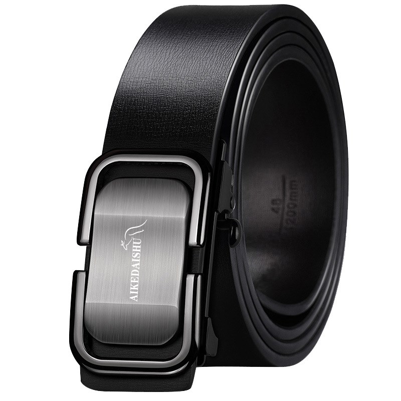 皮带男生真皮自动扣年轻人休闲商B务牛皮腰带男中青年百搭男士裤