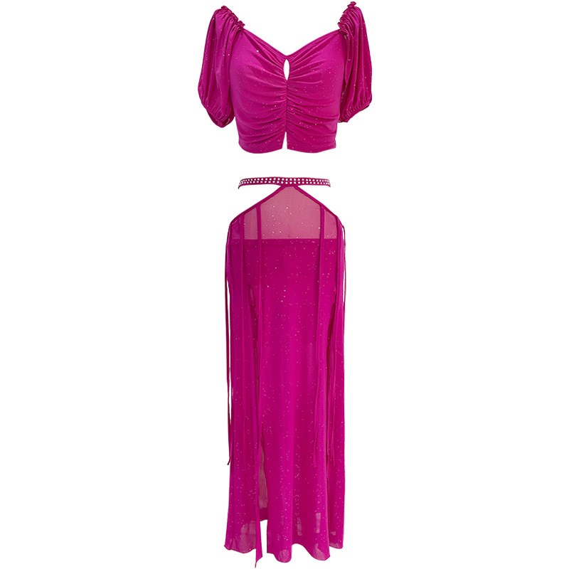 肚皮舞练功服新款仙女性感长裙套装E初学者东方舞蹈服表演团服女