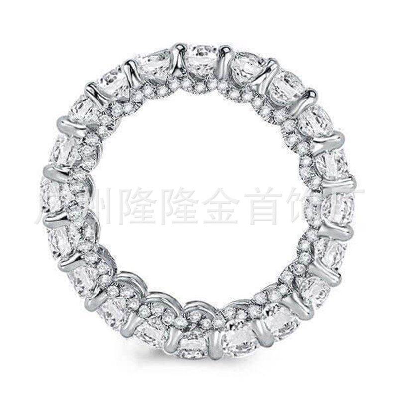 产地货源925银现货欧美个性方形大气仿钻戒指对戒男Y女一件代发