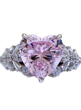 珠宝 d2023新款S925银欧美高碳钻戒指10*10mm冰花切时尚百搭