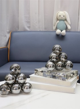 现代轻奢几何水晶球堆艺术摆件办公室样板间酒柜茶几客厅家居装饰