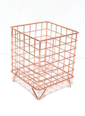 铁艺收纳架创意桌面收纳盒大容量收纳筐宿舍杂物整理化妆品储物盒