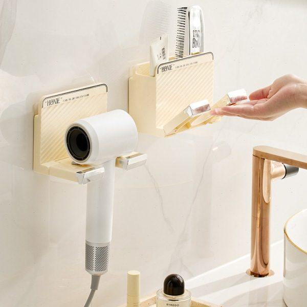 轻奢多功能浴室吹风机置物架壁挂免打孔强力卡扣式胶片收纳置物架,家庭/个人清洁工具,吹风机置物架,淘宝优惠券,粉丝福利购,淘宝优惠卷