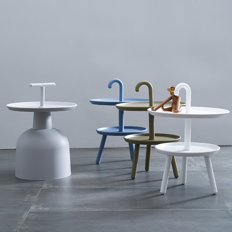 北欧艺术多层茶几客厅现代简约小户型圆形迷你创意多功能美式边几